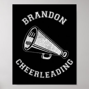 Brandon Cheer Distressed Retro 90's Cheerleader Poster