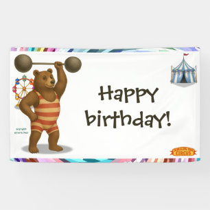 Brandon, circus strong bear banner