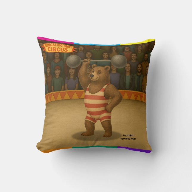 Brandon, circus strong bear cushion (Front)