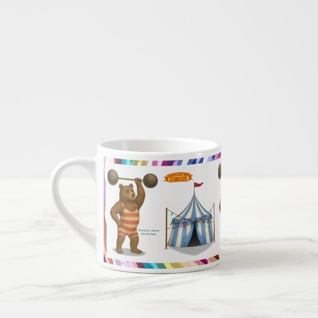 Brandon, circus strong bear espresso cup (Left)