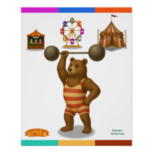 Brandon, circus strong-bear poster