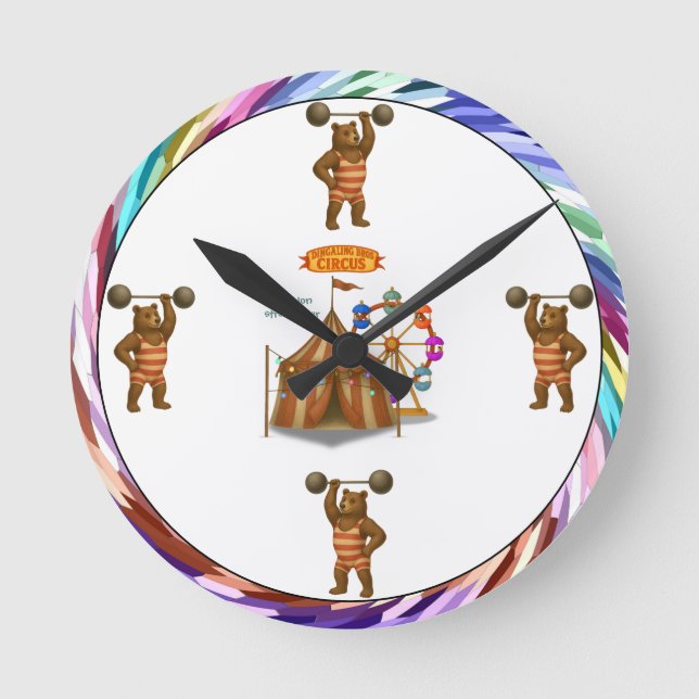 Brandon, circus strong-bear round clock (Front)