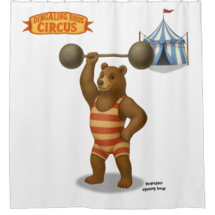 Brandon, circus strong-bear shower curtain