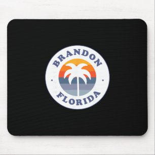 Brandon Florida Fl Retro Sunset Palm Tree Souvenir Mouse Mat