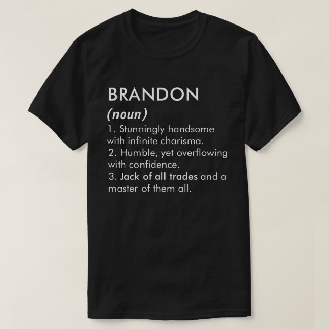 Brandon name, Editable name, Custom name T-Shirt (Design Front)