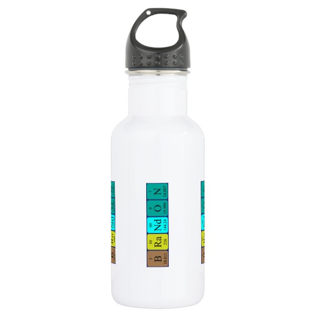 Brandon periodic table name water bottle (Front)