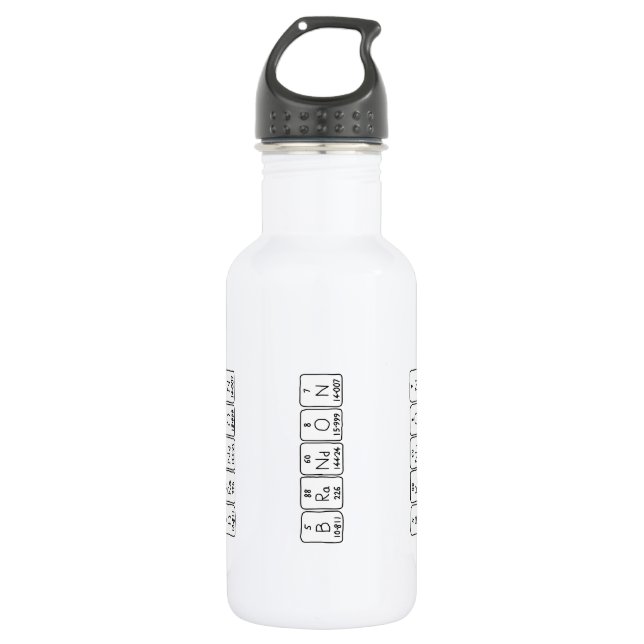 Brandon periodic table name water bottle (Front)