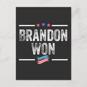 brandon won, brandon won funny, brandon won americ holiday postcard