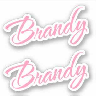 Brandy Decorative Name in Pink x2 Sticker