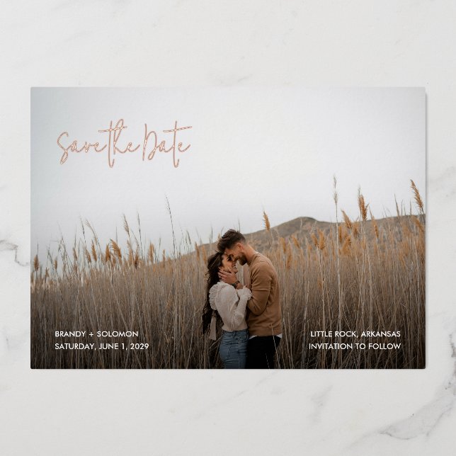 Brandy Simple Photo Modern Wedding Save the Date (Front)