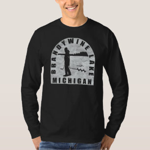Brandywine Lake Ice Fishing Michigan T-Shirt
