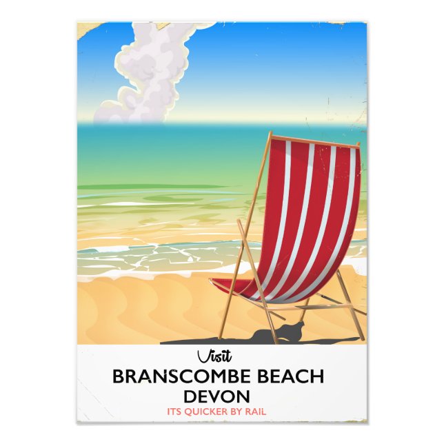Branscombe Beach Devon vintage seaside poster (Front)