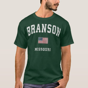 Branson Missouri MO Vintage American Flag Sports T-Shirt