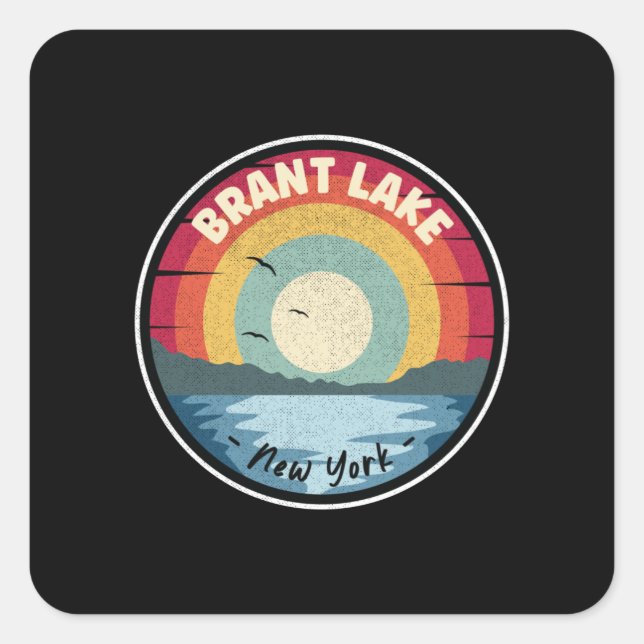 Brant Lake New York Colourful Scene Square Sticker (Front)