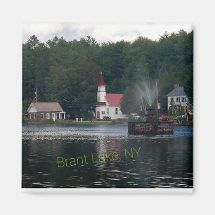 Brant Lake NY Fountain Adirondack Mountains Magnet