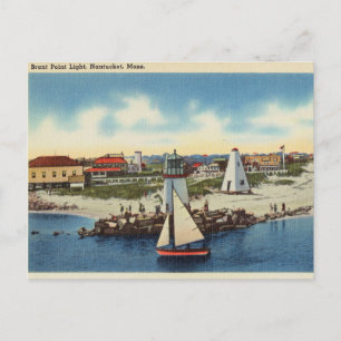 Brant Point Light, Nantucket, Massachusetts Postcard