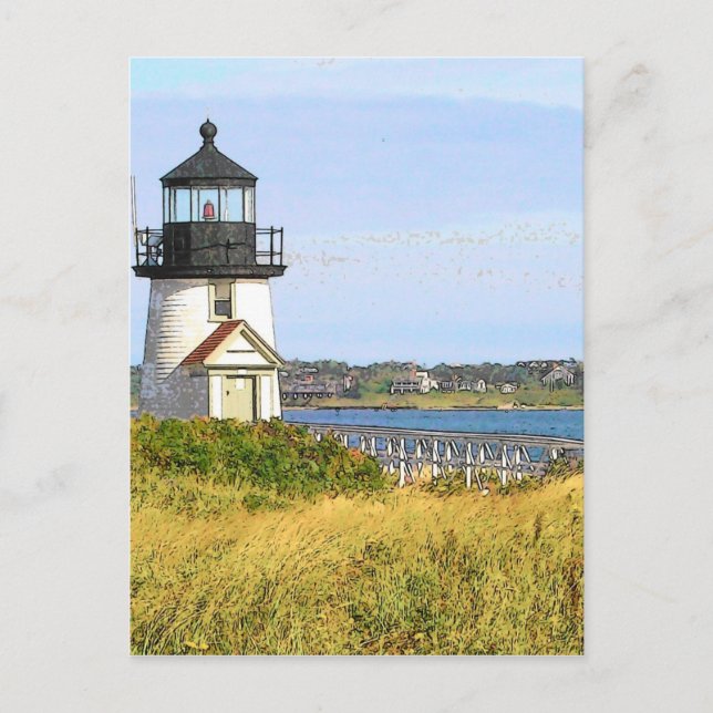 Brant Point Lighthouse 2 - VINTAGE LOOK Postcard (Front)