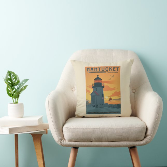 Brant Point Lighthouse | Nantucket MA Cushion (Chair)