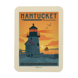 Brant Point Lighthouse   Nantucket MA Magnet