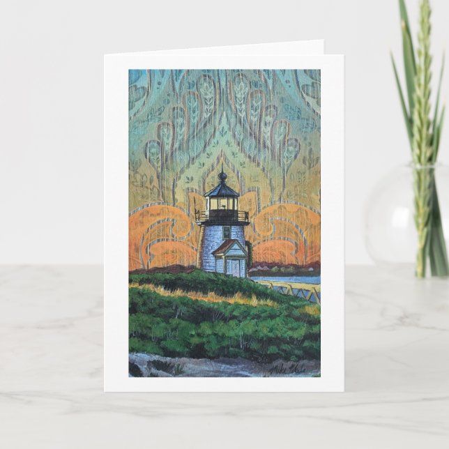 Brant Point Lighthouse Painting, Nantucket, MA Card (Front)