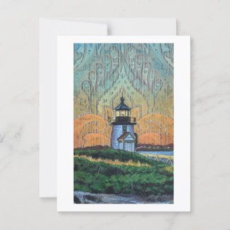 Brant Point Lighthouse Painting, Nantucket, MA Postcard
