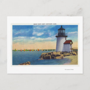 Brant Point Lighthouse Scene Postcard