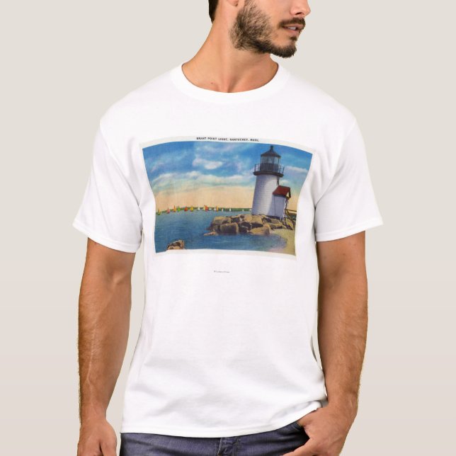 Brant Point Lighthouse Scene T-Shirt (Front)