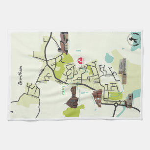Brantham Map Tea Towel