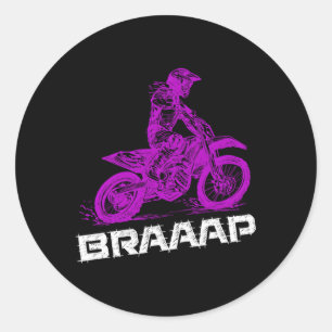 Brap Braap Motocross Accessories Dirt Bike Classic Round Sticker