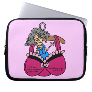 Bras and Wrinkles Humour Laptop Sleeve