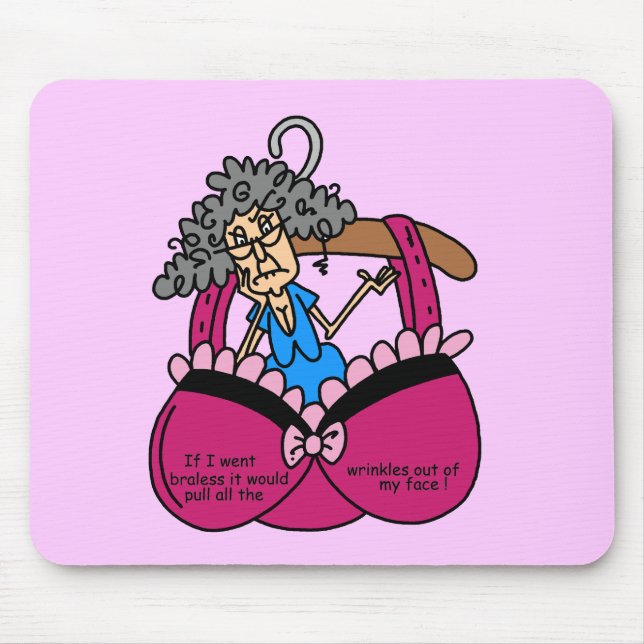Bras and Wrinkles Humour Mouse Mat (Front)