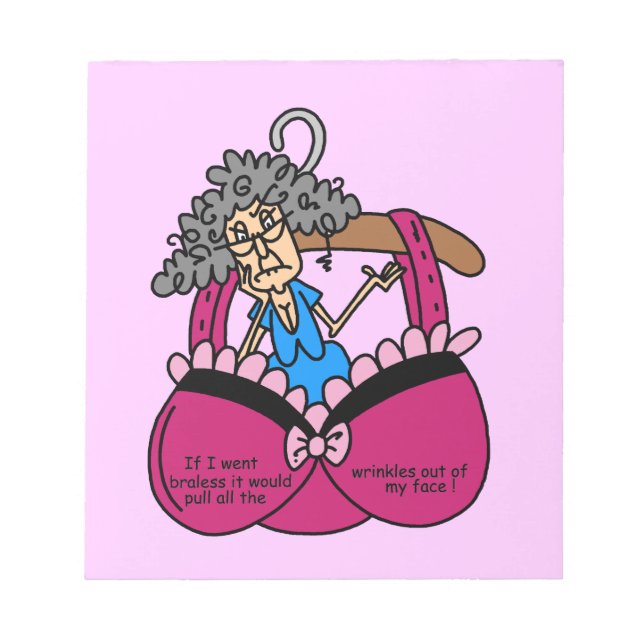 Bras and Wrinkles Humour Notepad (Front)
