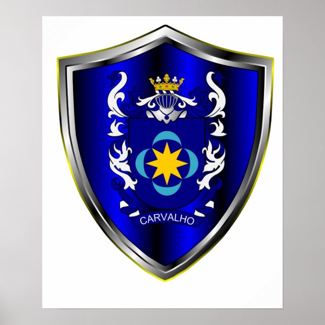 Brasão da família Carvalho em papel especial. Poster (Front)