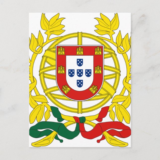 Brasão de Armas (Coat of Arms) de Portugal Postcard (Front)