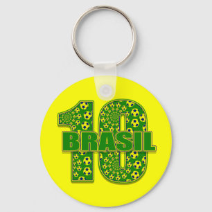 Brasil 10 - Brazil number 10 soccer futbol gifts Key Ring