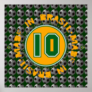 brasil 10 football wall decor