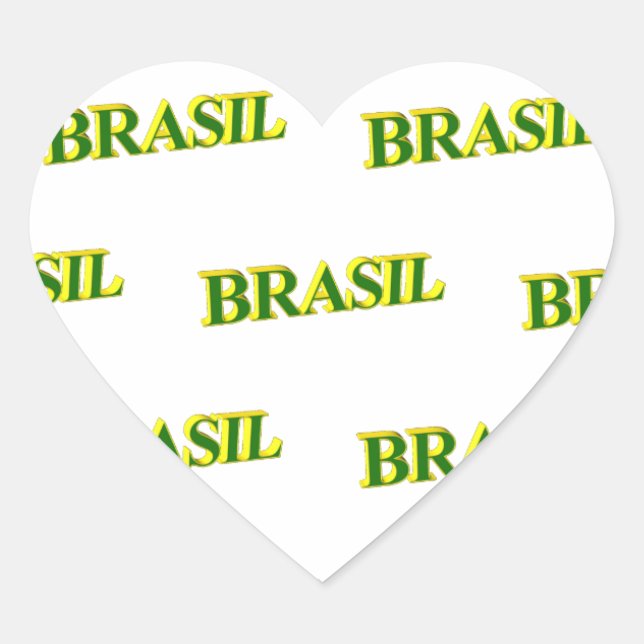 Brasil 3D Heart Sticker (Front)