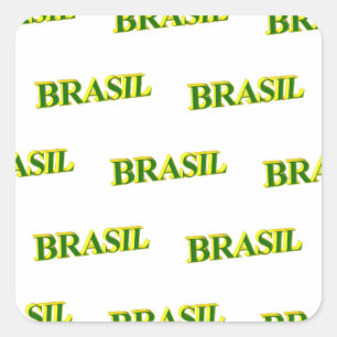 Brasil 3D Square Sticker
