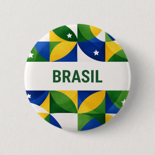Brasil 6 Cm Round Badge