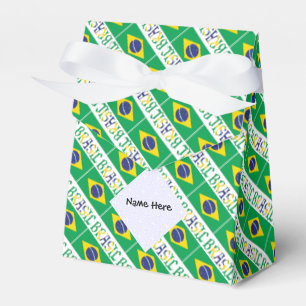 Brasil and Brazilian Flag Tiled with Your Name Favour Box