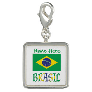 Brasil Bandera Brasil Personalised Name Charm