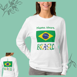 Brasil Bandera do Brasil Green Personalised T-Shirt