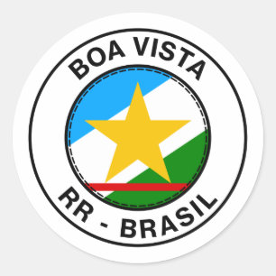 Brasil Boa Vista Roraima Bandeira Stamp Classic Round Sticker