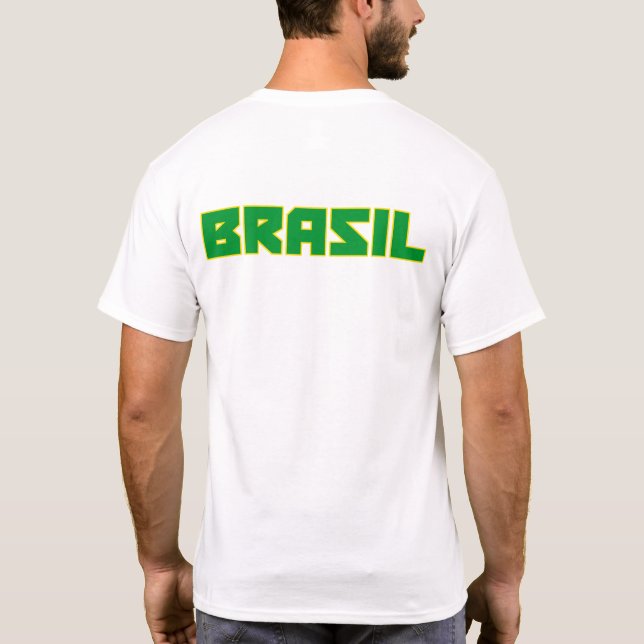 Brasil ( Brazil ) bold text and flag symbol shirt (Back)