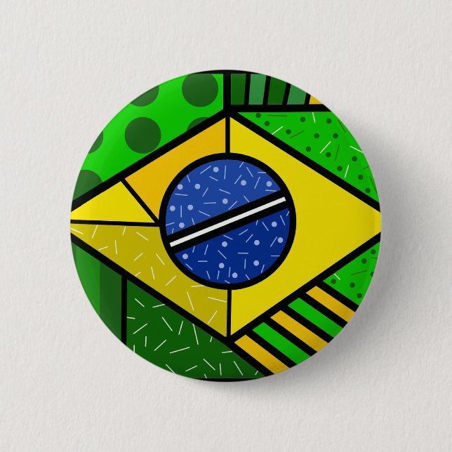 Brasil Brazil brazilian flag 6 Cm Round Badge (Front)