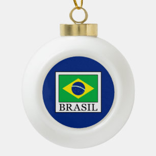 Brasil Ceramic Ball Christmas Ornament