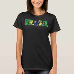 Brasil Costume Brazilian Flag Funny Brazil For Wom T-Shirt