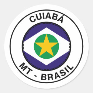 Brasil Cuiaba Mato Grosso Bandeira Stamp Classic Round Sticker