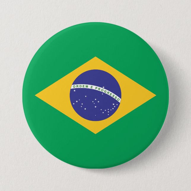 Brasil flag 7.5 cm round badge (Front)
