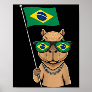 Brasil Flag Brazilian Pride Brasilian Roots Brazil Poster